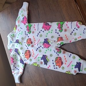 Vintage one piece zippered blanket sleeper, dinosaurs 0-6 Months Fisher-Price